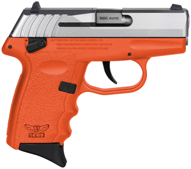 SCCY Industries CPX-4TTOR CPX-4  380 ACP 10+1 2.96" Orange Polymer Serrated SS Slide Finger Grooved Orange Polymer Grip