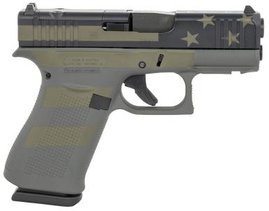 Glock PX4350204FRMOSOP G43X MOS Sub-Compact 9mm Luger 10+1, 3.41" Black GMB Barrel Operator Flag Cerakote MOS Cut/Serrated Steel Slide & Polymer Frame w/Beavertail & Picatinny Rail, Ambidextrous