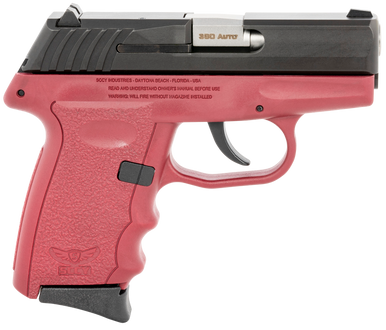 SCCY Industries CPX-3CBCR CPX-3  380 ACP 10+1 3.10" Crimson Red Polymer Serrated Black Nitride SS Slide Finger Grooved Crimson Red Polymer Grip