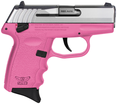 SCCY Industries CPX-4TTPK CPX-4  380 ACP 10+1 2.96" Pink Polymer Serrated SS Slide Finger Grooved Pink Polymer Grip