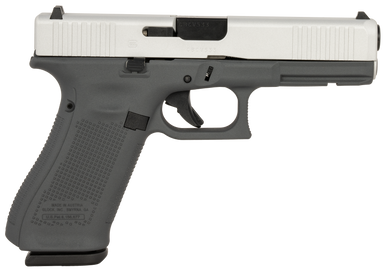 Glock PA175S204SGFSAS G17 Gen5 Full Size 9mm Luger 10+1 4.49" Black GMB Barrel, Satin Aluminum Cerakote Serrated Slide, Sniper Gray Cerakote Polymer Frame w/Picatinny Rail & Polymer Grip, Ambidextrous