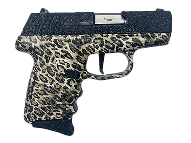 SCCY Industries DVG1PBLP DVG-1  Sub-Compact Frame 9mm Luger 10+1 3.10" Stainless Quadlock Barrel, Black Glitter Optic Ready/Serrated Stainless Steel Slide, Black Leopard Polymer Frame & Grip