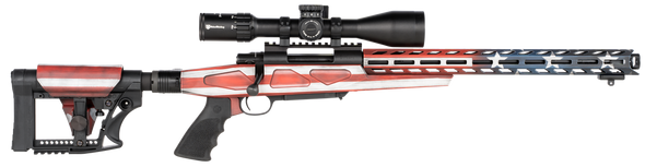 Howa HFLG65C16 M1500 APC Chassis Gen2 6.5 Creedmoor 10+1 16.25" Barrel, American Flag Cerakote Receiver, American Flag 6 Position Luth-AR MBA-4 with Aluminum Chassis Stock, Black Polymer Grip