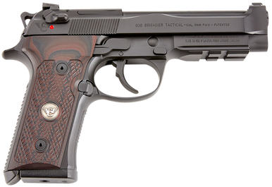 Wilson Combat BER92VT9 92G Vertec/Brigadier Tactical 9mm Luger Caliber with 4.70" Barrel, 15+1 Capacity, Overall Black Finish Steel, Picatinny Rail Frame, Serrated Slide & Black Cherry G10 Grip