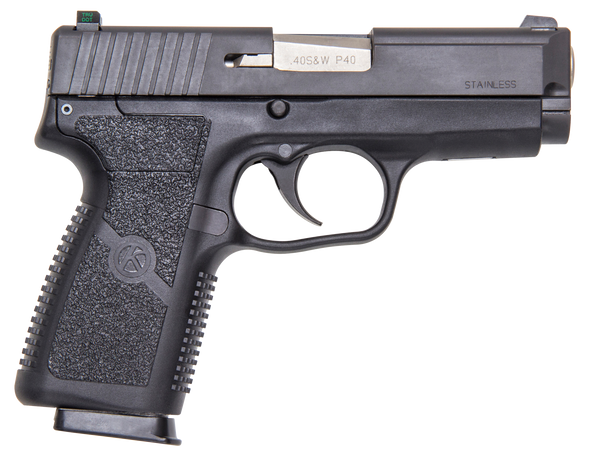 Kahr Arms KP4044NA P  40 S&W Caliber with 3.60" Barrel, 6+1 or 7+1 Capacity, Black Finish Frame, Serrated Matte Black Stainless Steel Slide, Textured Polymer Grip & TruGlo Night Sight