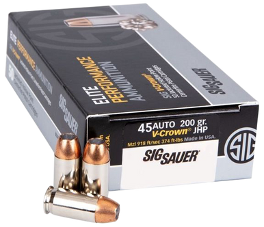 Sig Sauer Elite Defense, Sig E45ap1-50            Vcrwn 45   200 Jhp  50/10