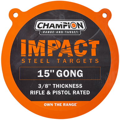 Champion Targets Center Mass, Champ 44913 Ar500 3/8in Gong 15in