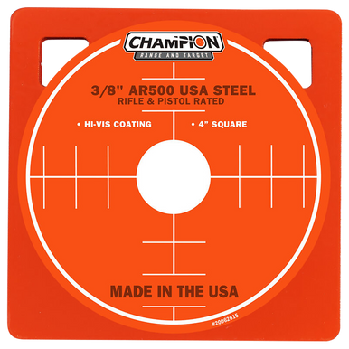 Champion Targets Center Mass, Champ 44904 Ar500 4in Square 3/8in