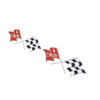 Trim Parts 1958-60 Chevrolet Corvette Front Fender "X-Flag" Emblem W/Fasteners, Pair - (5155)