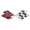 Trim Parts 1968 Chevrolet Corvette Fuel Door "X-Flag" Emblem, Each - (5954)