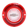 Trim Parts 1963 Chevrolet Full Size Car Red Back Up Light Lens W/Clear Bowtie, Each - (A2260B)