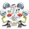 The Right Stuff 63-70 GM Truck & Sub, 2" Drop Std Front Disc Brake Kit Red Calipers Chrome Upper - (TSD6315DZX)
