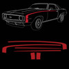 Trim Parts 1969 SS Camaro Original Style Hockey Stick All Vinyl Red Stripe Kit - (TPG-6739)