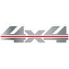 Trim Parts 1988-2000 Chevy/GMC Truck 4x4 Decal, Light Gray with Red Stripe - Pair - (TPG-9006)