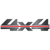 Trim Parts 1988-2000 Chevy/GMC Truck 4x4 Decal, Dark Gray with Red Stripe - Pair - (TPG-9007)