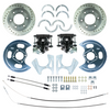 1973-1987 Chevy/GMC Truck Rear Disc Brake Conversion Kit, with Black Calipers, Drilled and Slotted Rotors, Backing Plates and E-brake Cables, 6 Lug