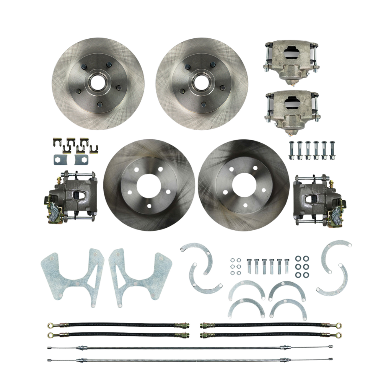 The Right Stuff 73-87 C10 Rear Disc Brake Conversion Kit w/Matching Front Rotors & Calipers - (T73DC05-P)