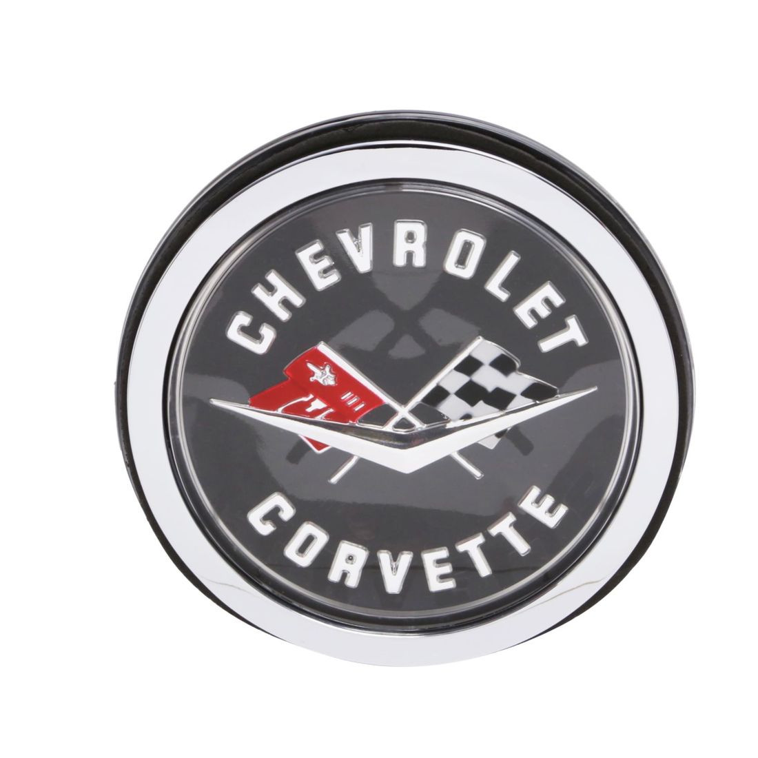 Trim Parts 1962 Chevrolet Corvette Rear Emblem Assembly Trimmed in Silver, Each - (5087AS)