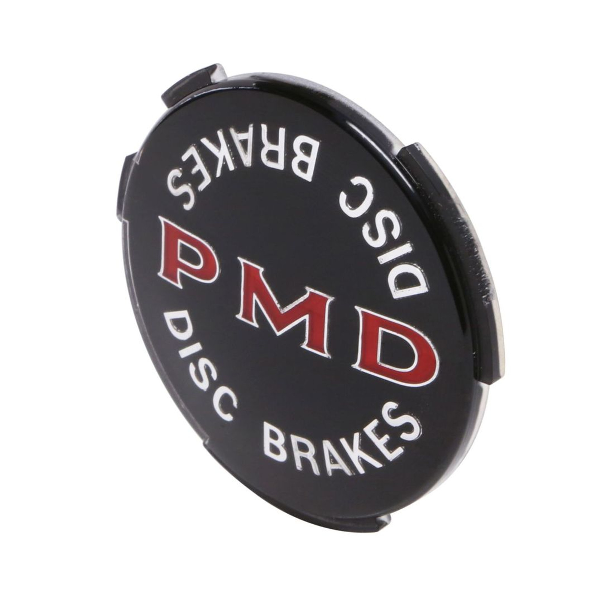 Trim Parts Pontiac Wheel Cover 2 7/16” Diameter Black Background "Disk Brakes" Emblem, Each - (8204)
