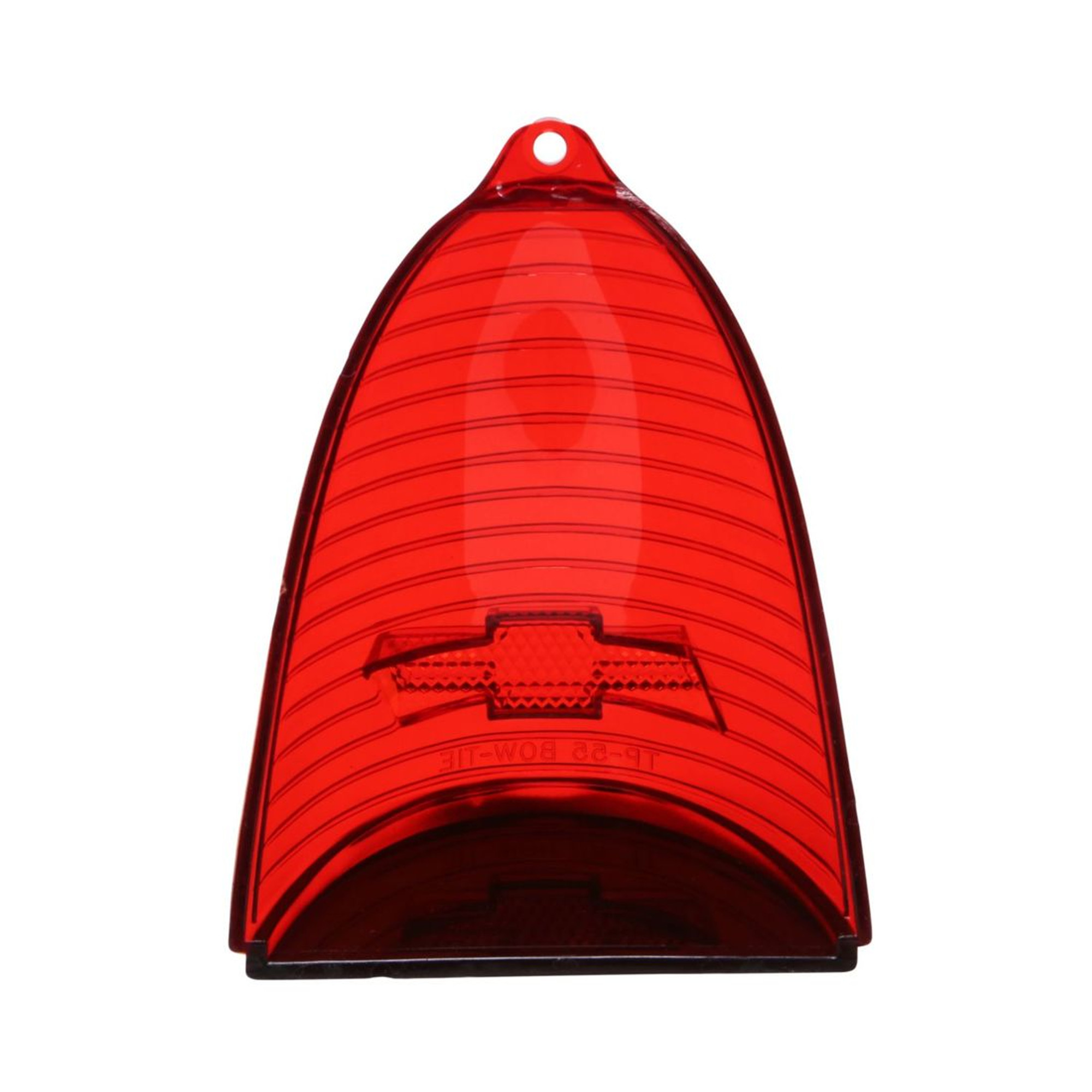 Trim Parts 1955 Chevrolet Full Size Cars Red Tail Light Lens W/ Chrome Bowtie, Pair - (A1019C)