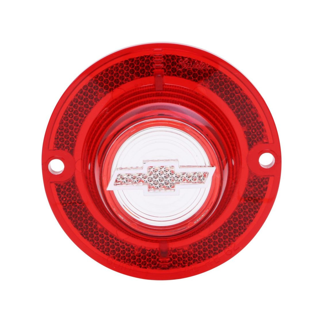 Trim Parts 1962 Chevrolet Full-Size Car Red Back Up Light Lens W/Bowtie & W/O Trim, Each - (A2160B)