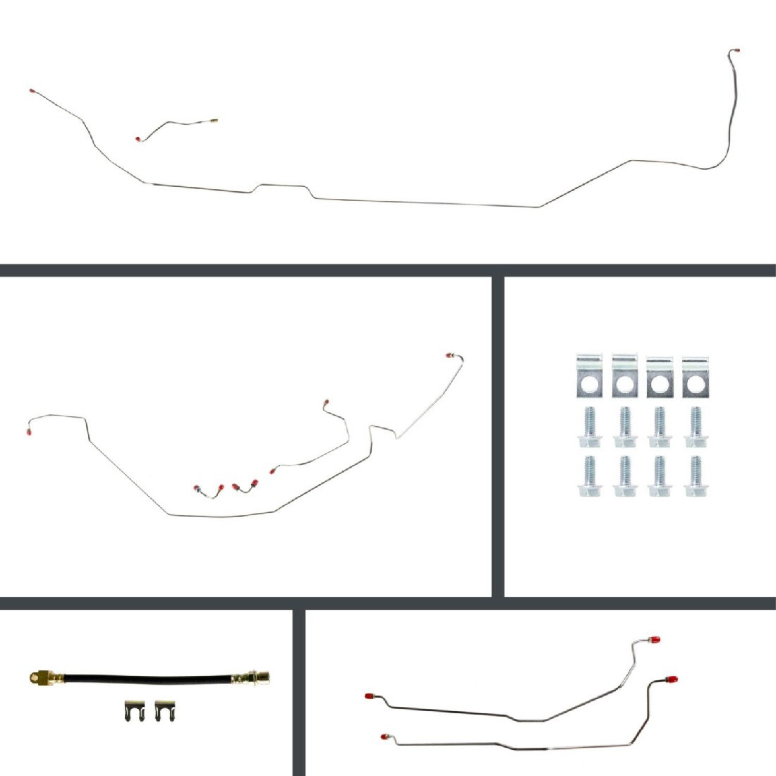 The Right Stuff 66 GTO, Sklyark & Cutlass 4-Wheel Disc Conversion Pre-Bent Brake Line Kit - (AOM66H4)