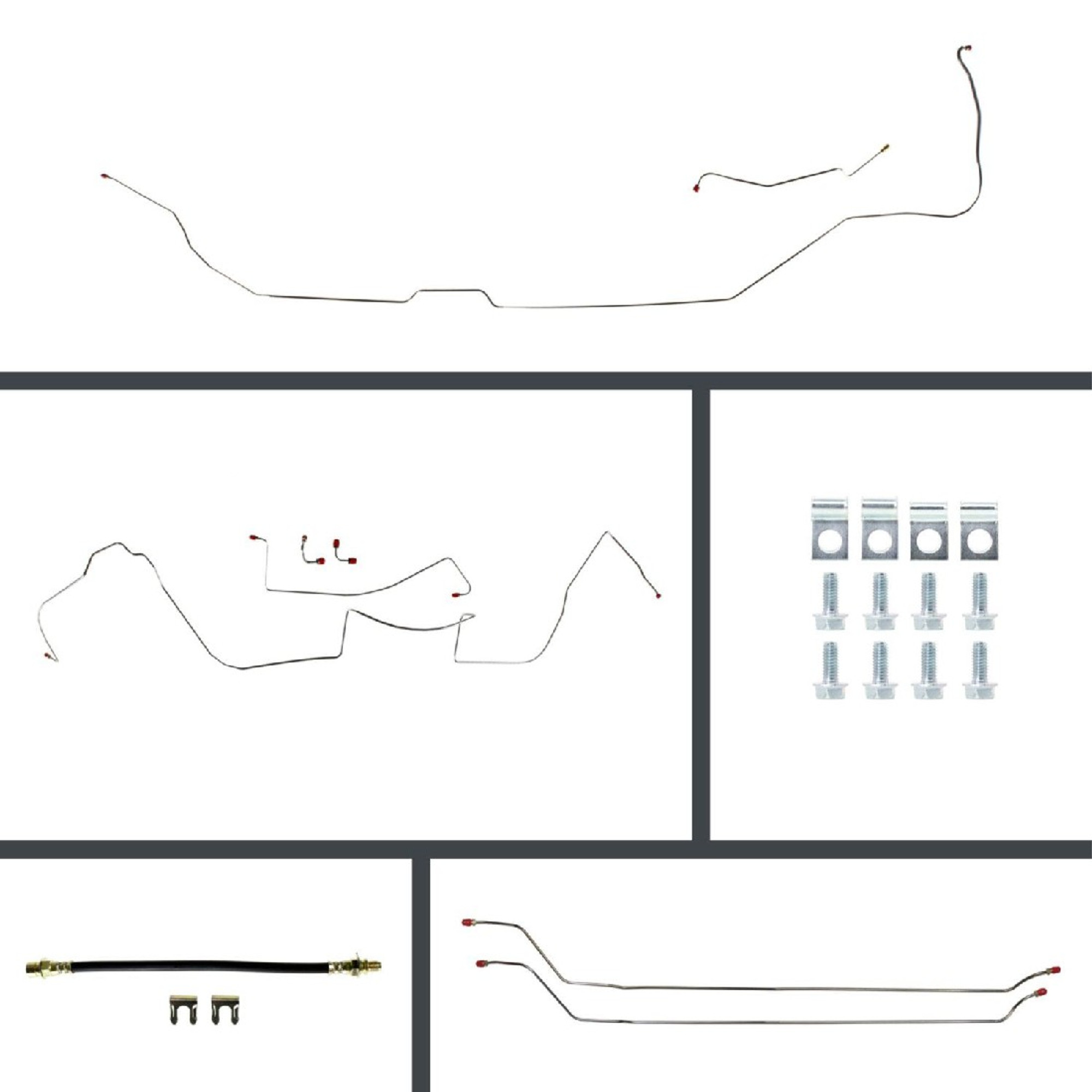 The Right Stuff 64-65 GTO, Skylark & Cutlass Power Fr Disc Conversion R Drum Pre-Bent Lines Kit - (AOP64H2)