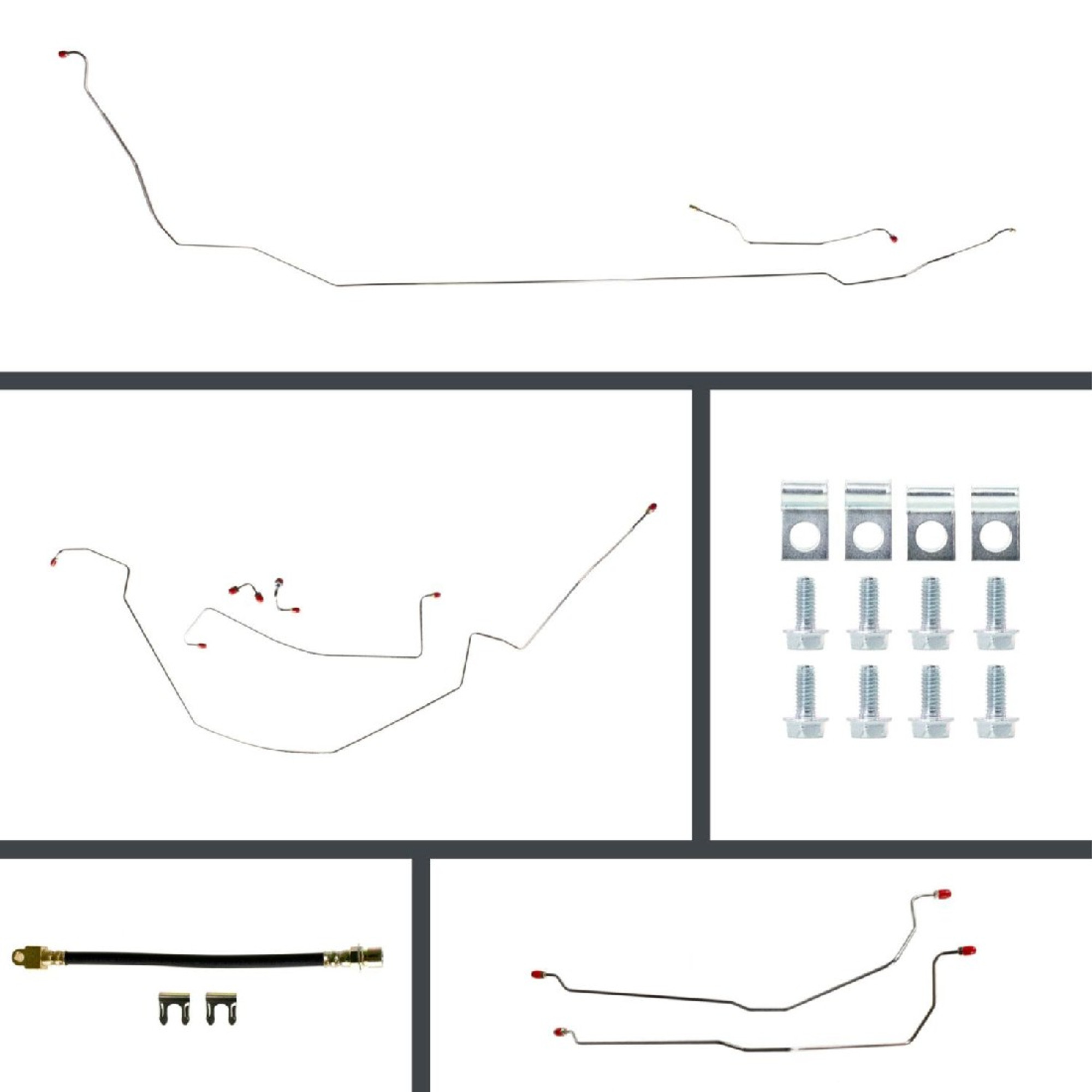 The Right Stuff 66 GTO/Skylark/Cutlass Conv. Power 4-Wheel Disc Conversion Pre-Bent Line Kit - (AOP66C4)