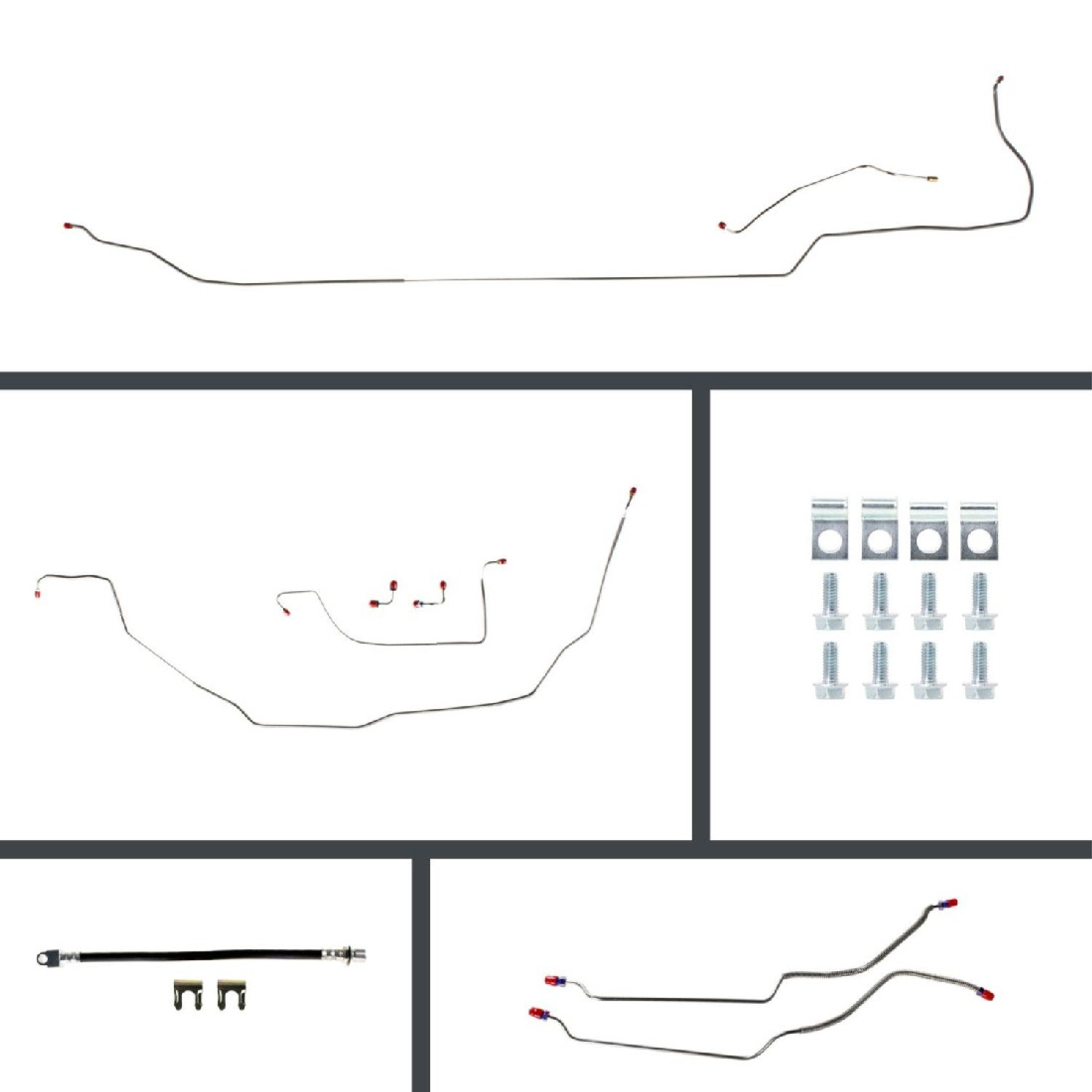 The Right Stuff 68 GTO/Skylark/Cutlass Conv. Power 4-Wheel Disc Conversion Pre-Bent Line Kit - (AOP68C4)