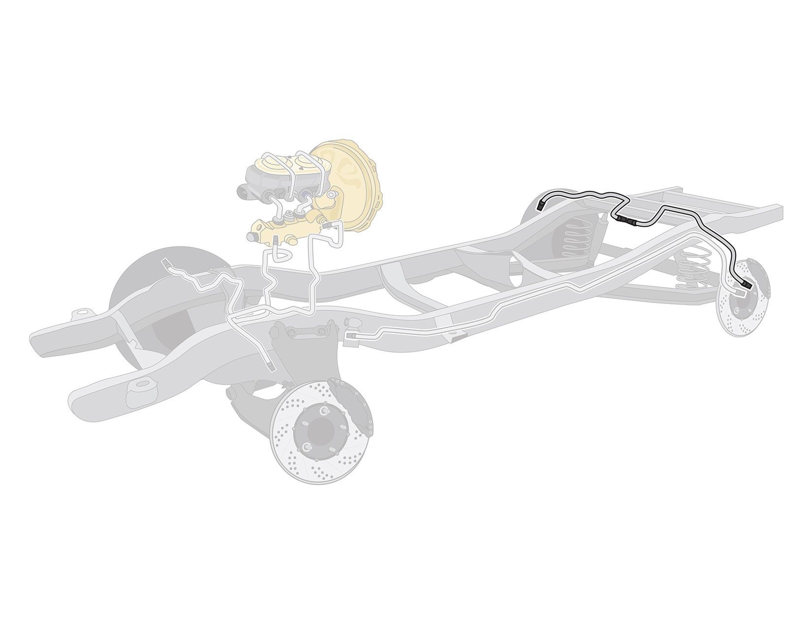 The Right Stuff 65 Olds Vista Cruiser Pre-Bent Stainless Steel Axle Brake Line Kit - (ARA6501S)