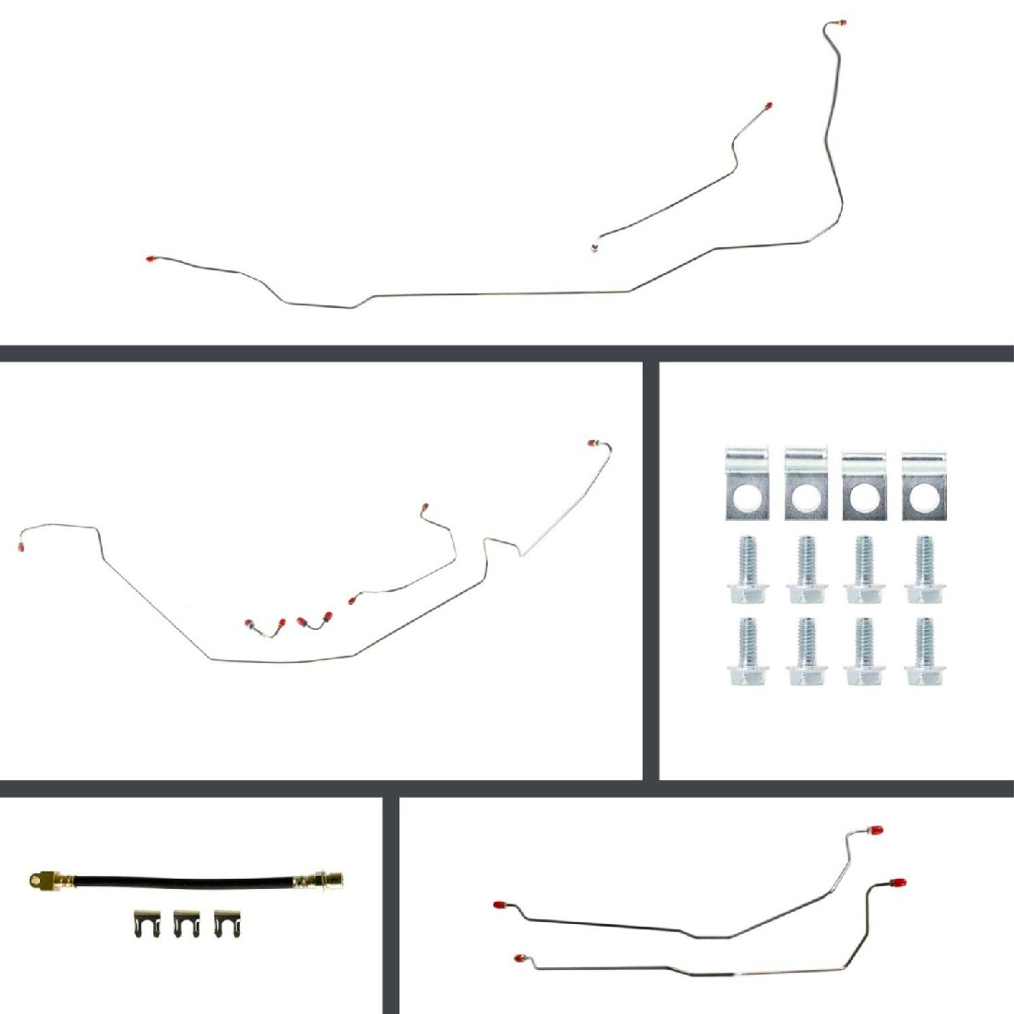 The Right Stuff 66 GTO/Skylark/Cutlass Conv. 4-Wheel Disc Conversion Stainless Brake Line Kit - (ASM66C4)