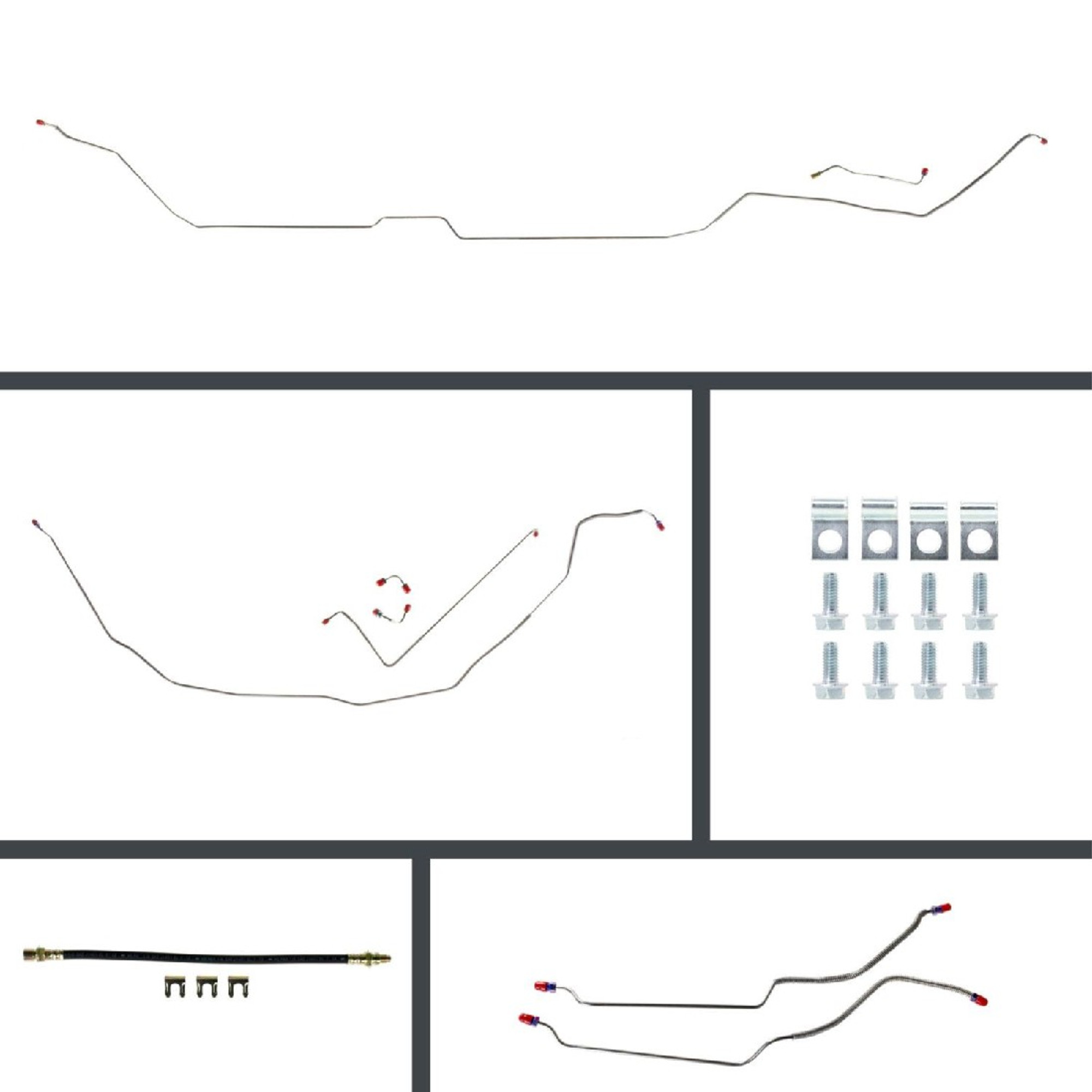 The Right Stuff 68 GTO, Skylark & Cutlass 4-Wheel Disc Conversion Stainless Brake Line Kit - (ASM68H4)