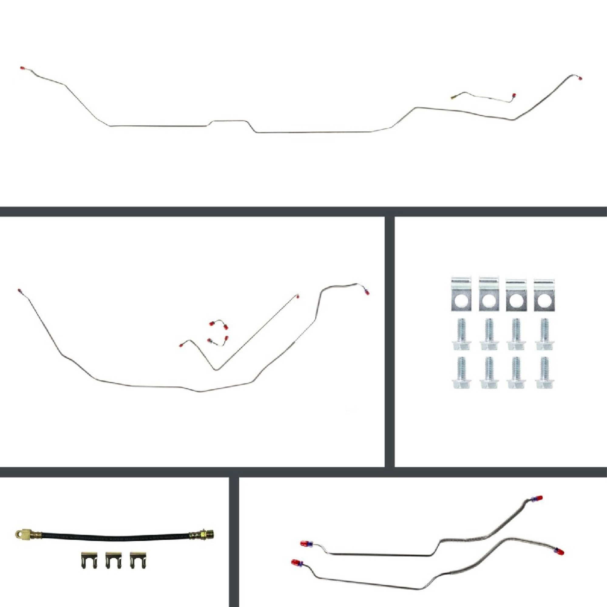 The Right Stuff 69-72 GTO, Skylark & Cutlass 4-Wheel Disc Conversion Stainless Brake Line Kit - (ASM69H4)