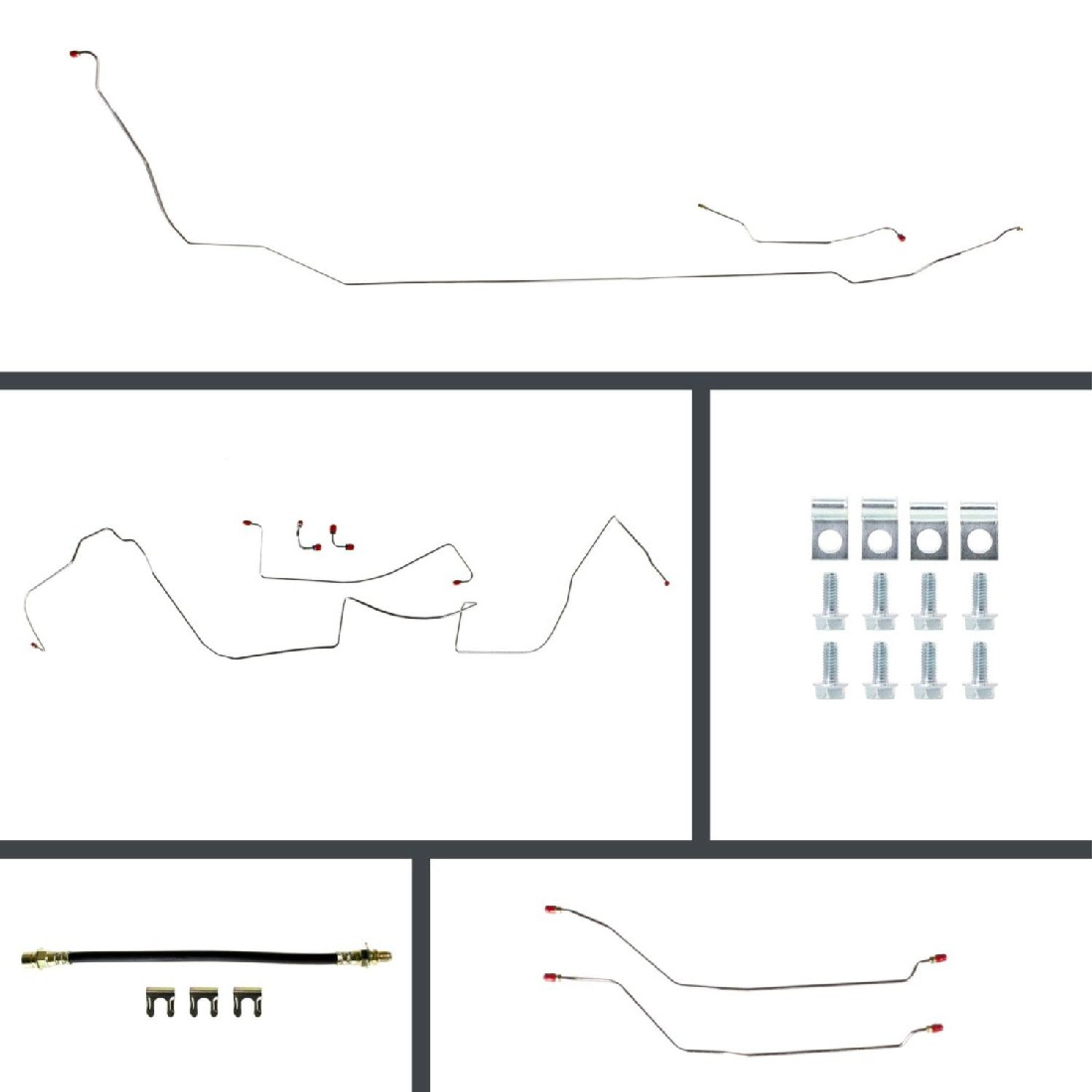 The Right Stuff 64-65 GTO Conv. Power 4-Wheel Disc Conversion Stainless Brake Line Kit - (ASP64C4)