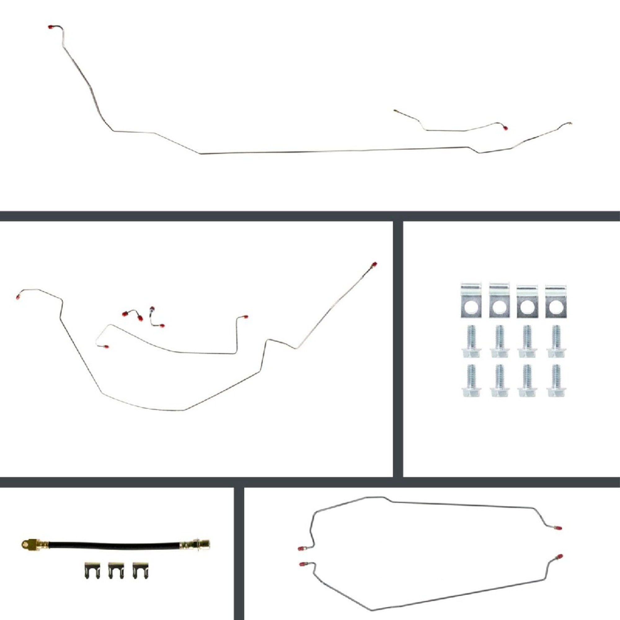 The Right Stuff 66 GTO Conv Power Fr Disc Rear Drum Conversion Pre-Bent Stainless Brake Line Kit - (ASP66C2)