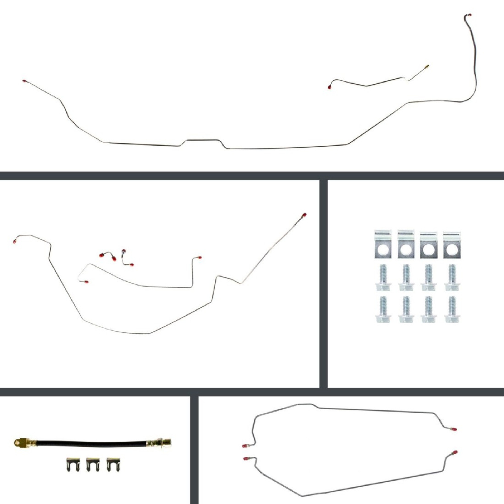 The Right Stuff 66 GTO Power Fr Disc Conversion R Drum Pre-Bent Stainless Steel Brake Line Kit - (ASP66H2)