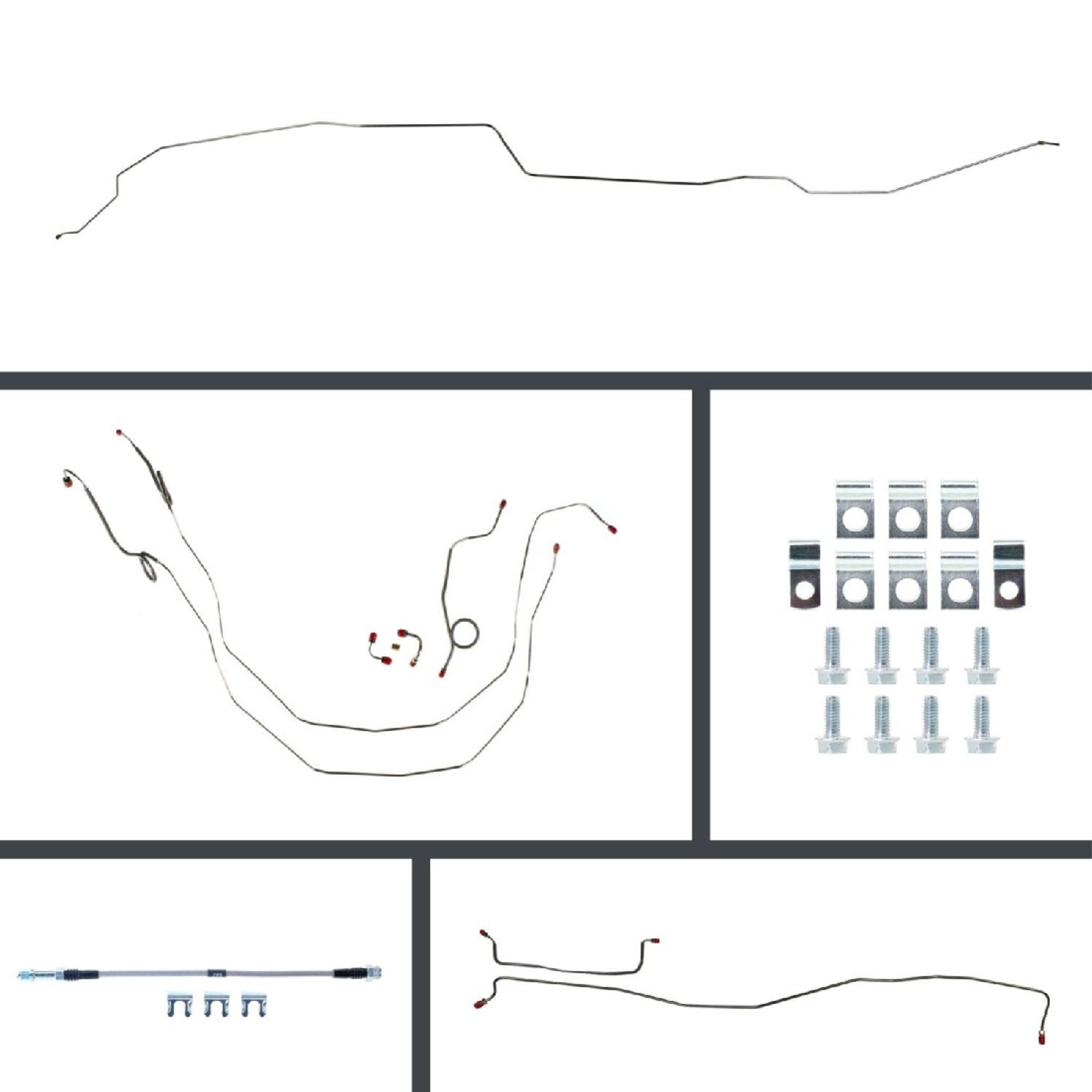 The Right Stuff 59-64 Bel Air Manual Front Disc Conversion R Drum Pre-Bent Stainless Brake Lines - (BSM59H2)