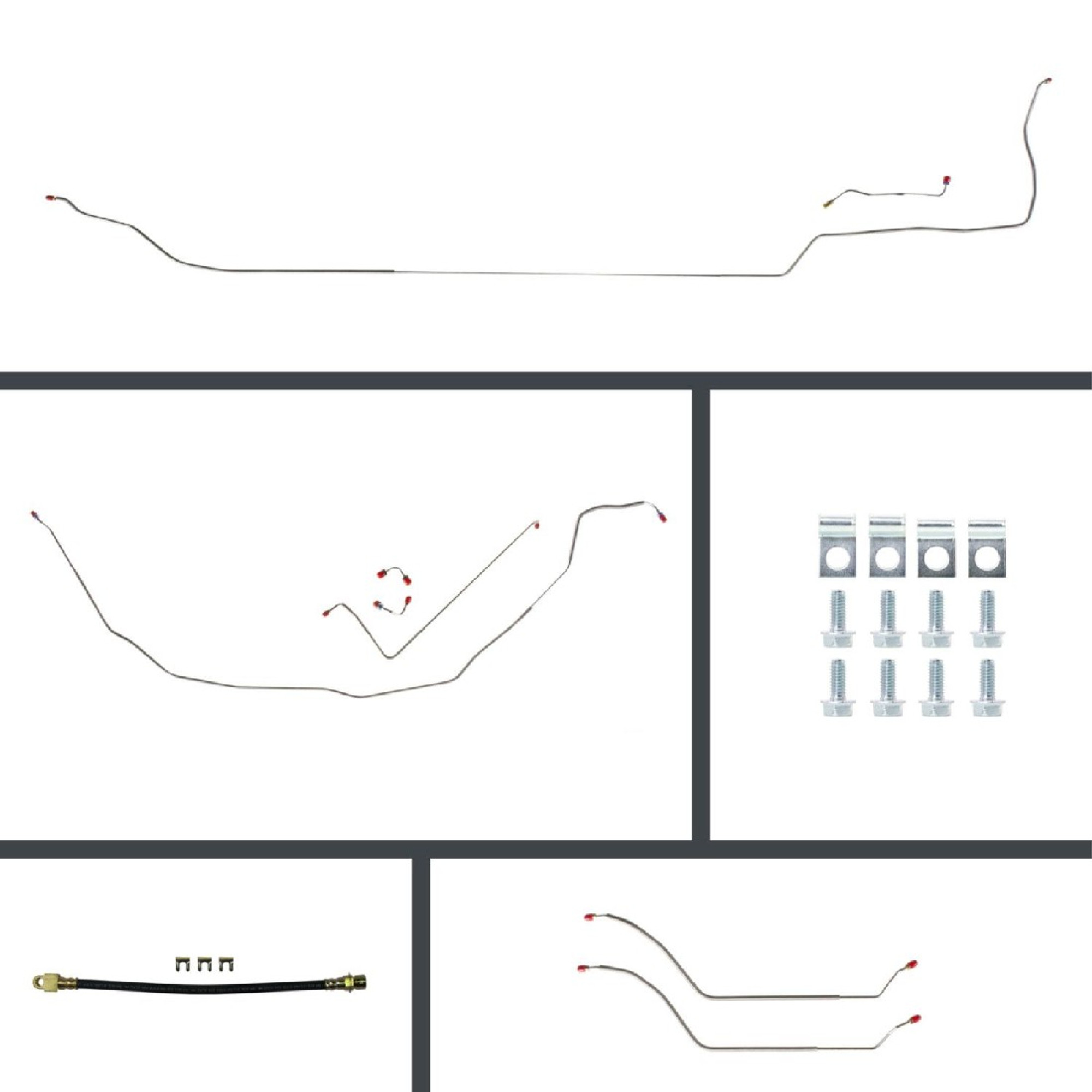 The Right Stuff 68 Chevelle Convertible Manual 4-Wheel Disc Conversion OE Steel Brake Line Kit - (COM68C4)