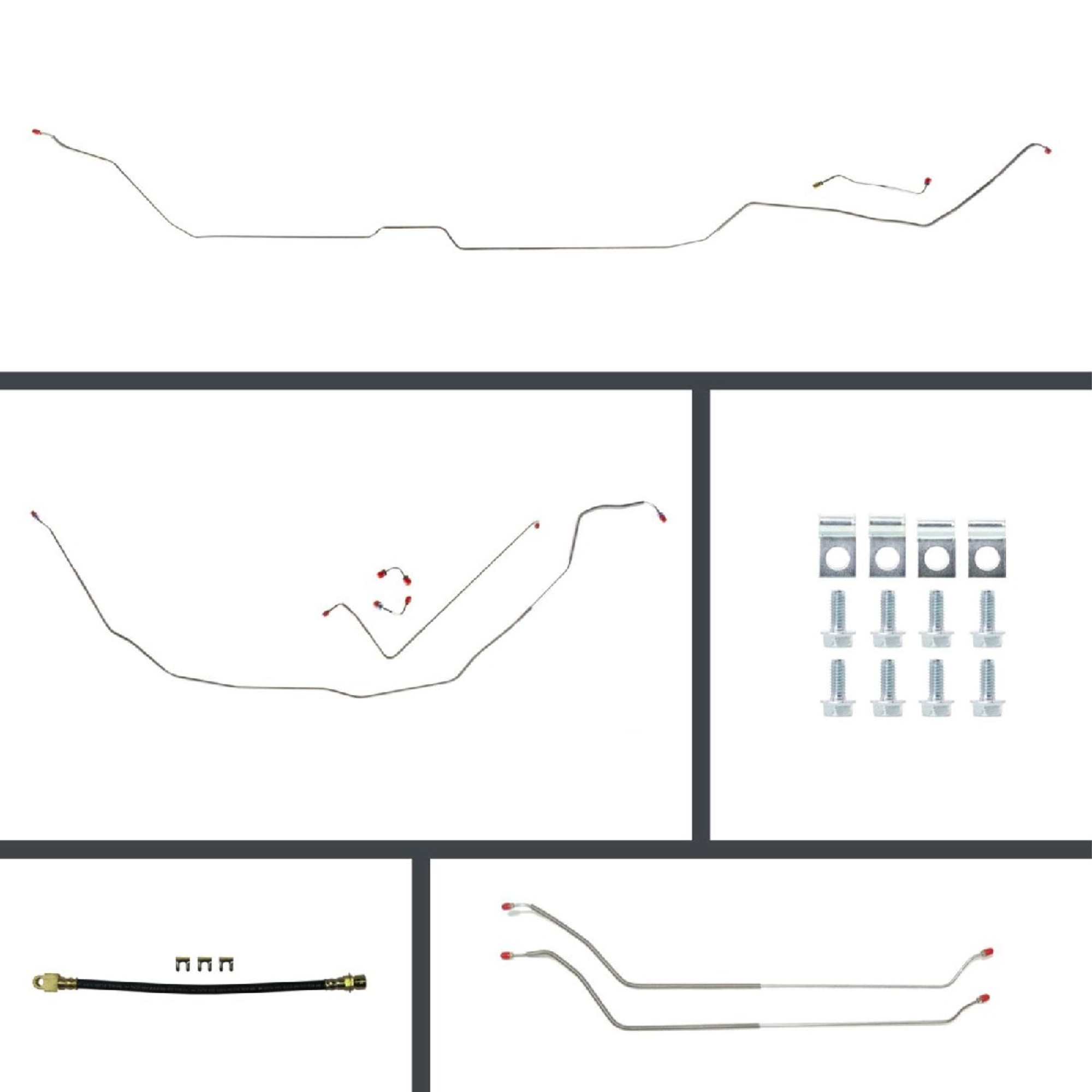 The Right Stuff 69 Chevelle Manual Front Disc Conversion Rear Drum OE Steel Brake Line Kit - (COM69H2)