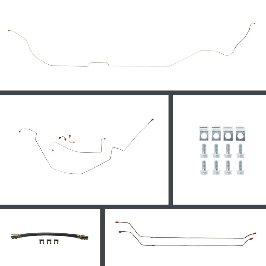 The Right Stuff 64 Chevelle Power Front Disc Conversion Rear Drum OE Steel Brake Line Kit - (COP64H2)