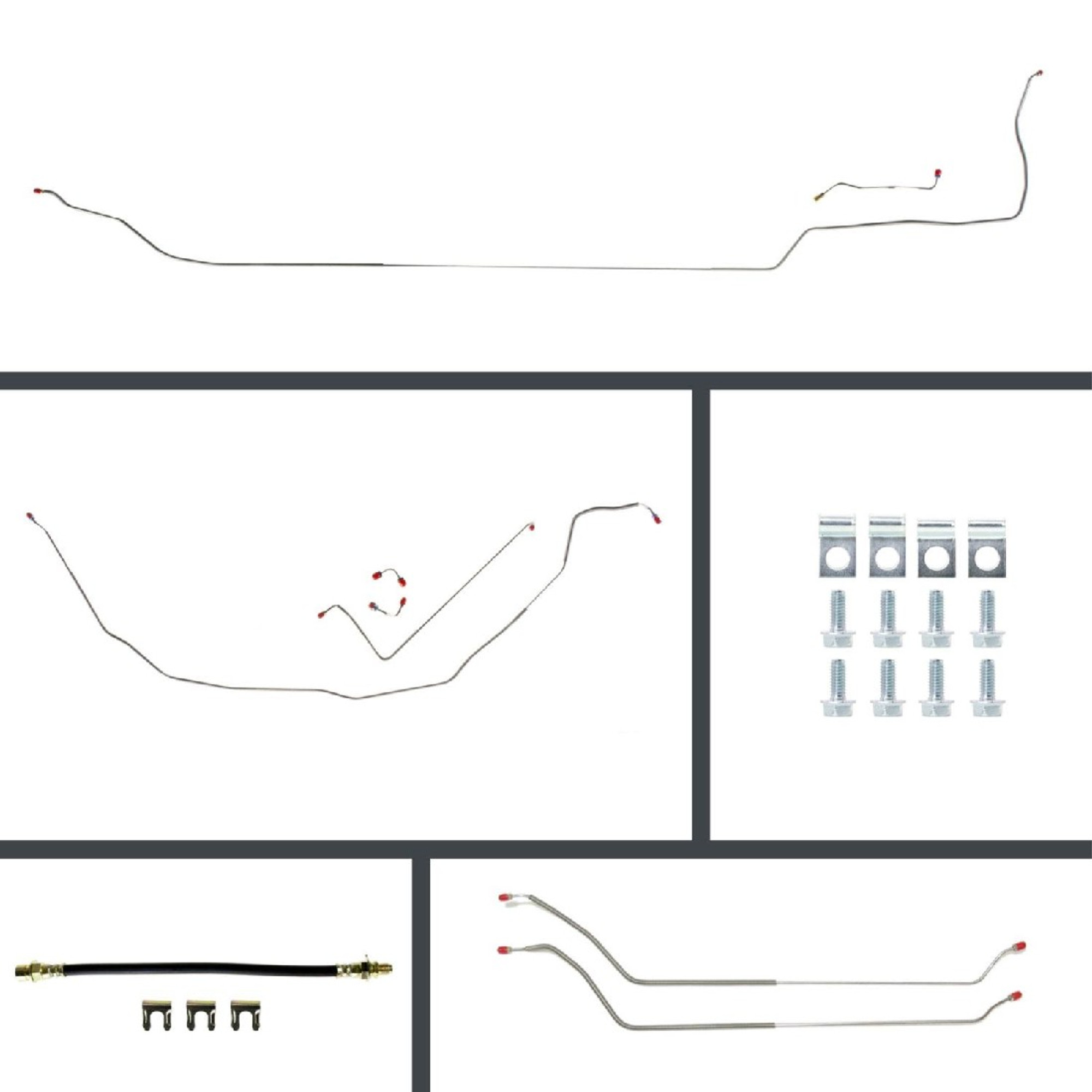 The Right Stuff 68 Chevelle Convertible Front Disc Rear Drum Conversion Stainless Brake Line Kit - (CSM68C2)