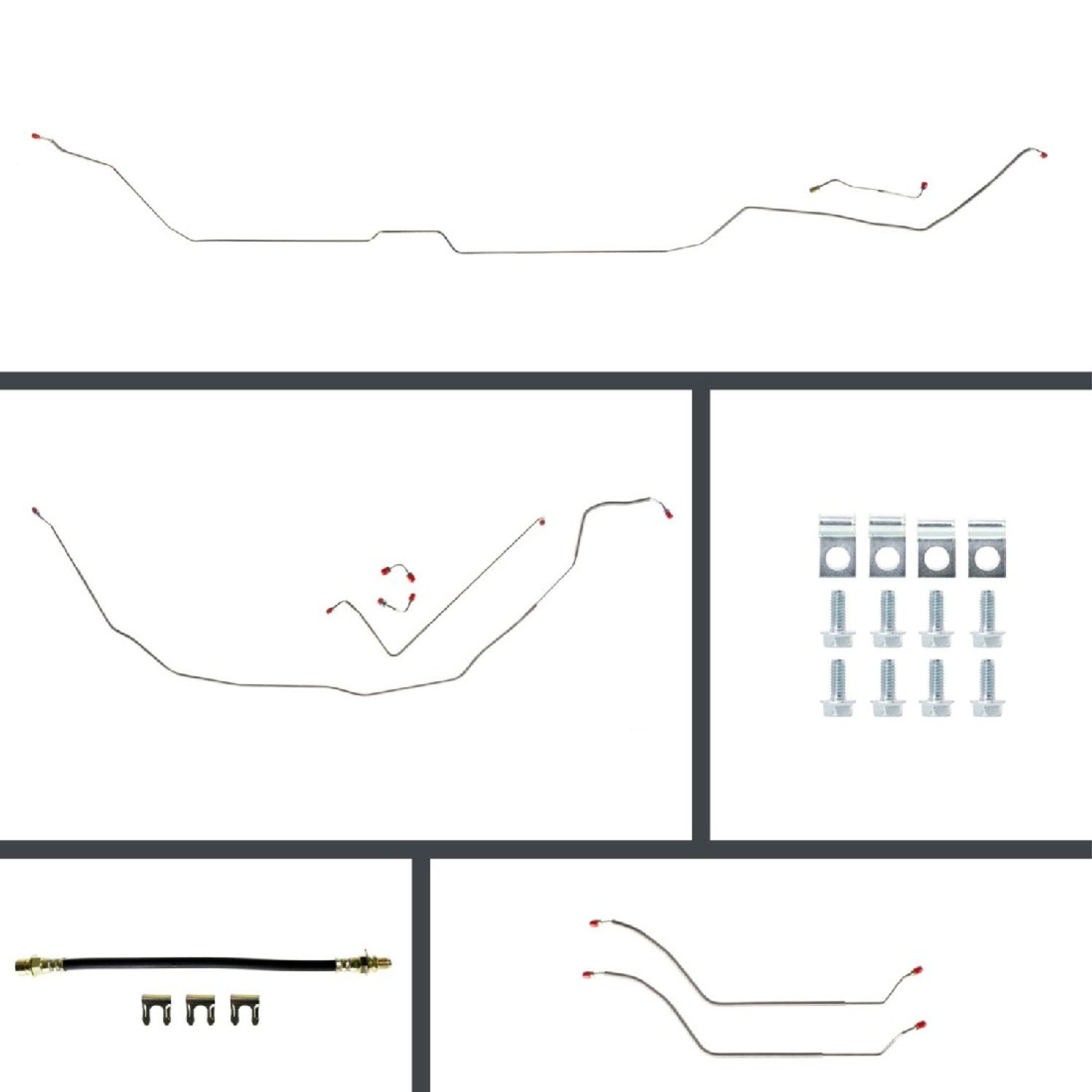 The Right Stuff 68 Chevelle 4-Wheel Manual Disc Brake Conversion Stainless Steel Brake Line Kit - (CSM68H4)