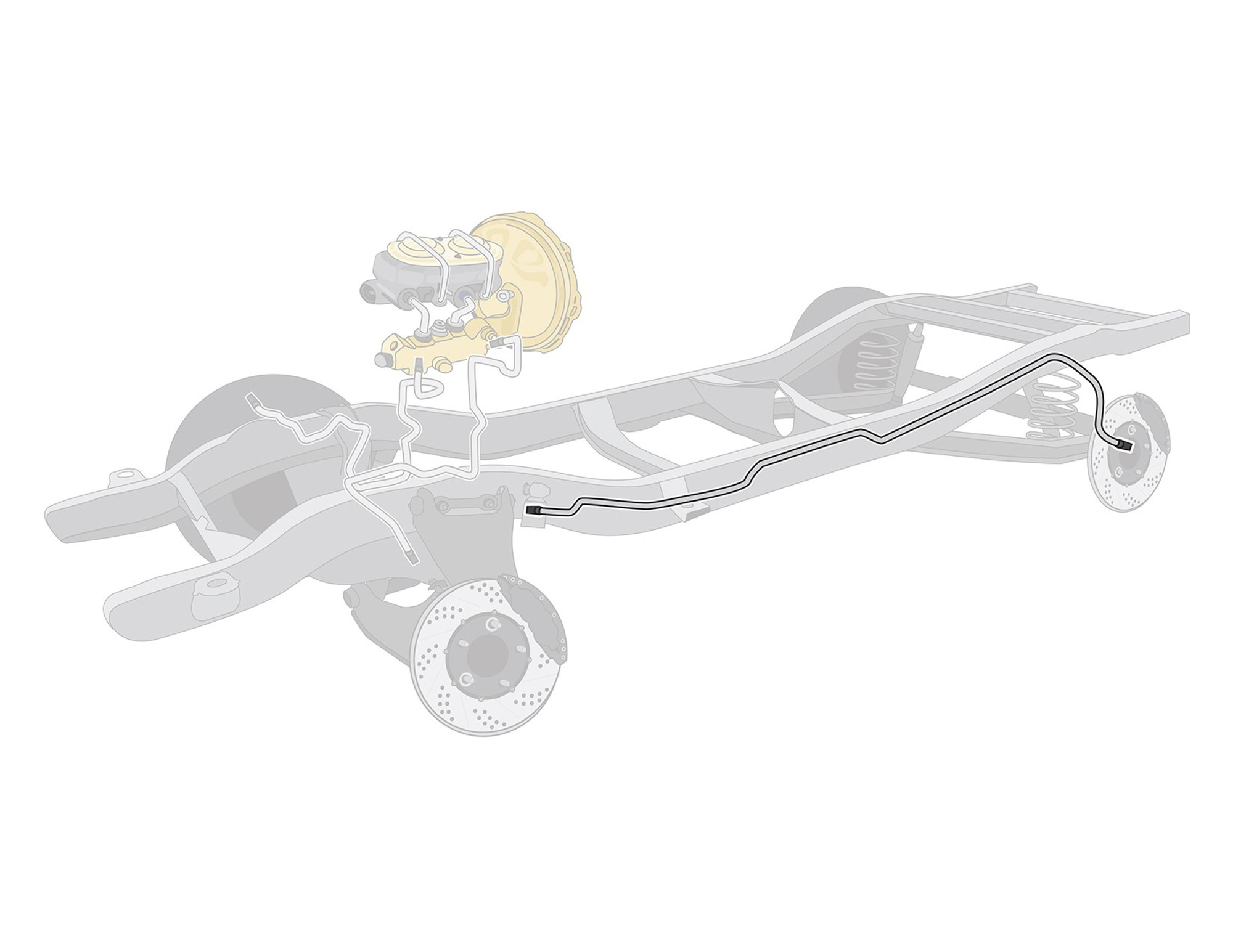 The Right Stuff 72-74 Cuda Front Disc Pre-Bent Stainless Steel Front To Rear Brake Line - (EIN7201S)