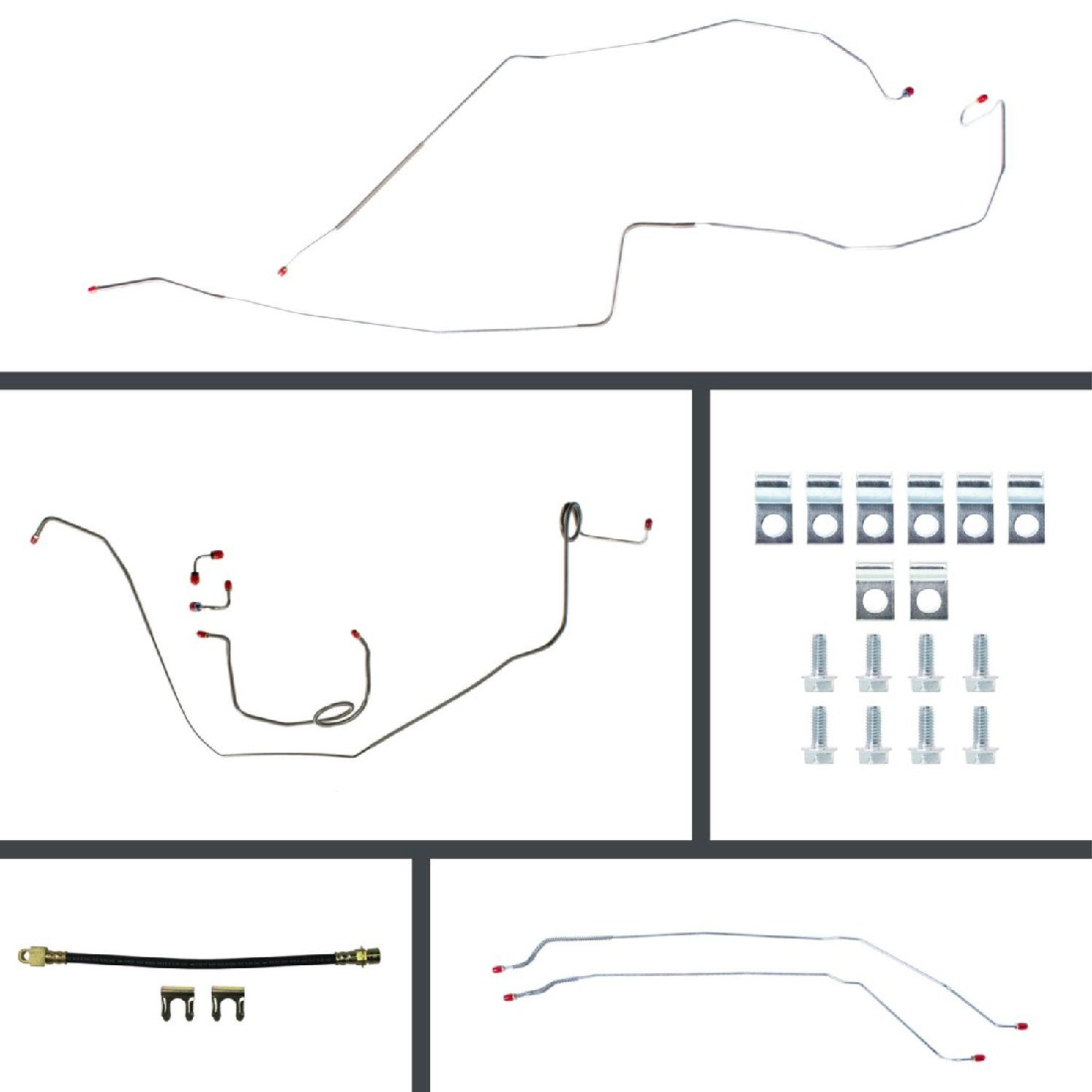 The Right Stuff 67 Firebird Front Disc Conversion Rear Drum Pre-Bent OE Steel Brake Line Kit - (POM67H2)