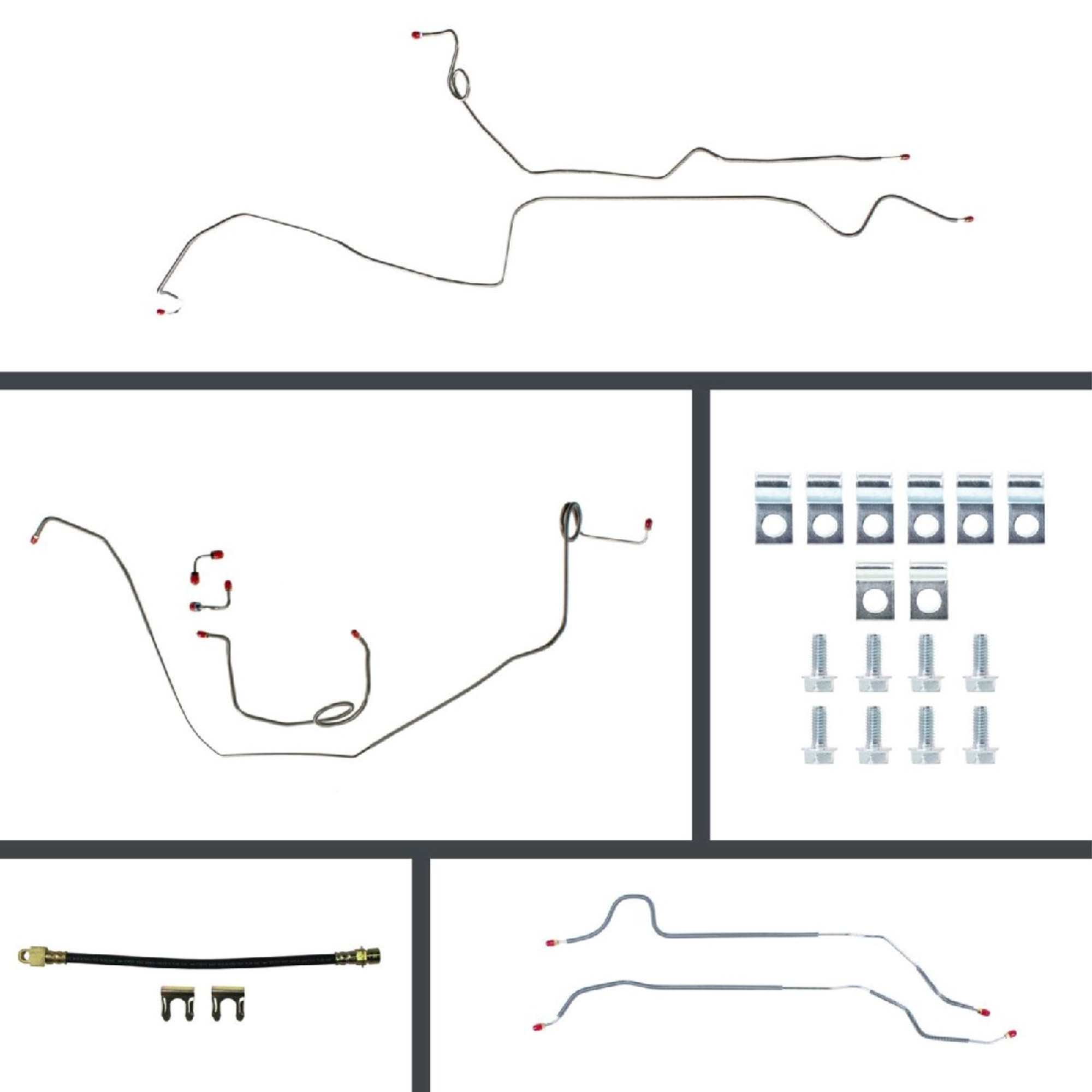 The Right Stuff 69 Firebird Front Disc Conversion Rear Drum Pre-Bent OE Steel Brake Line Kit - (POM69H2)