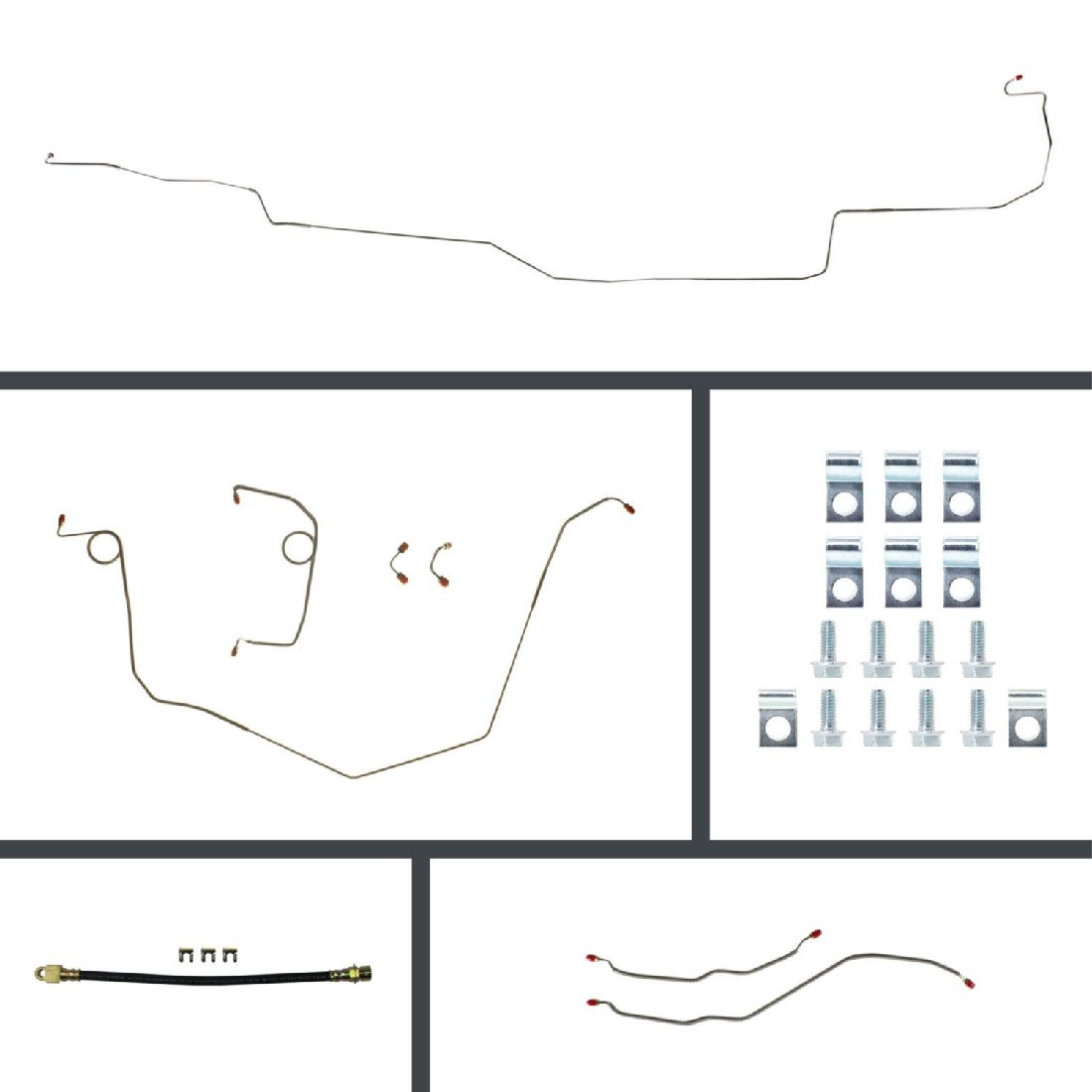 The Right Stuff 69-74 Nova Power 4 Wheel Disc Conversion OE Steel Brake Line Kit - (XOP69H4)