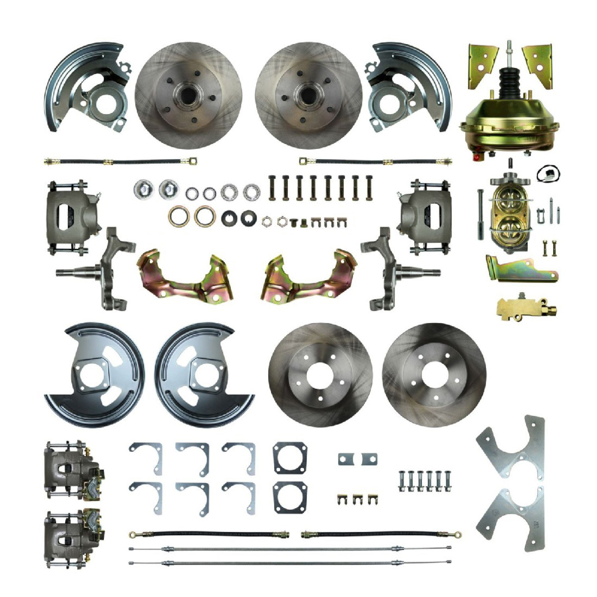 The Right Stuff 64-72 Chevelle, 2" Drop Power 4-Wheel Disc Brake Conversion Kit - (AFXDC41D-P)