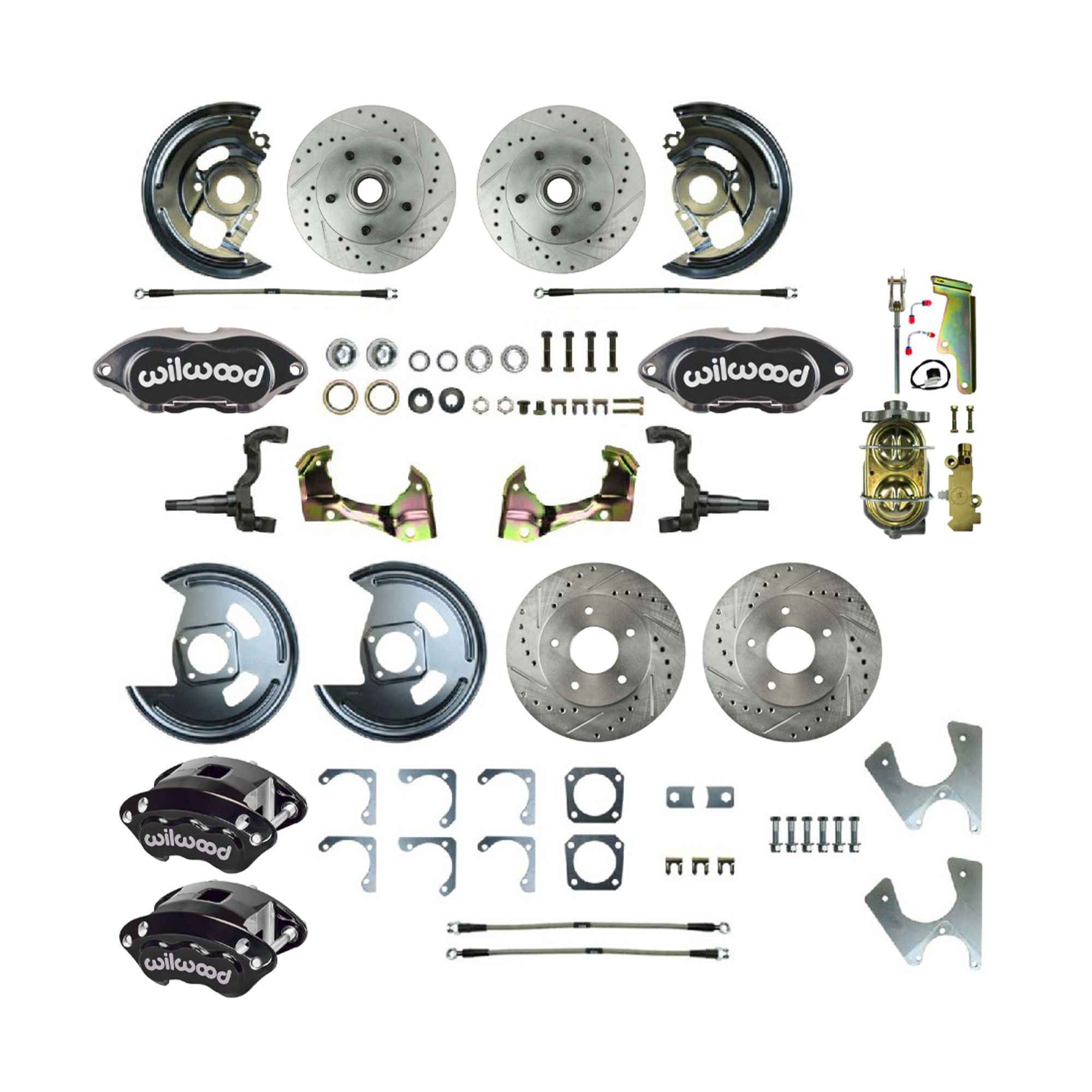 The Right Stuff 1968-1974 GM F/X-Body w/Staggered Shocks, Performance Series, 4-Wheel Disc Brake Conversion Kit - (AFXSD25C-P)