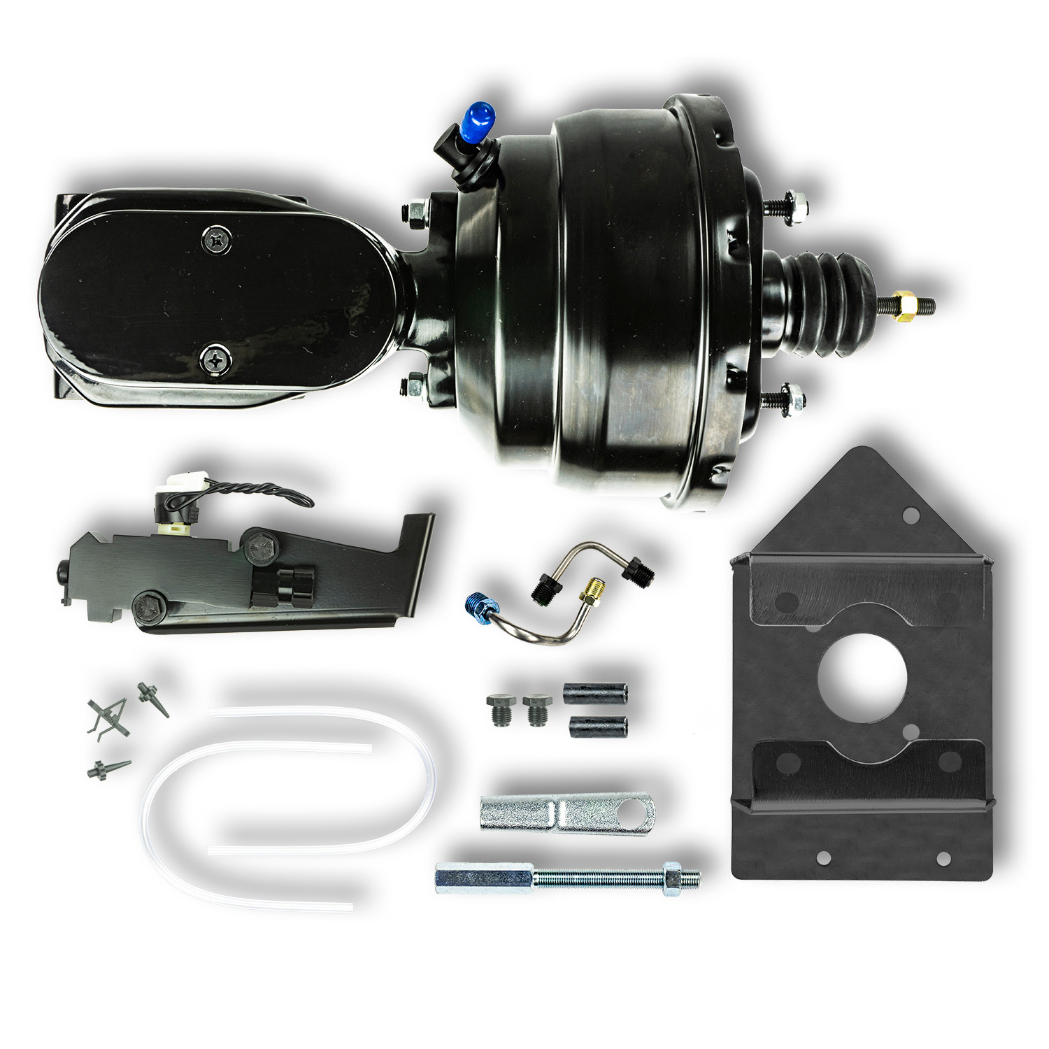 8 Dual BLACK Power Brake Booster Master Cylinder Disc Drum 1958-1970 Chevy Car 8 Dual BLACK Power Brake Booster Master Cylinder Disc Drum 1958-1970 Chevy Car