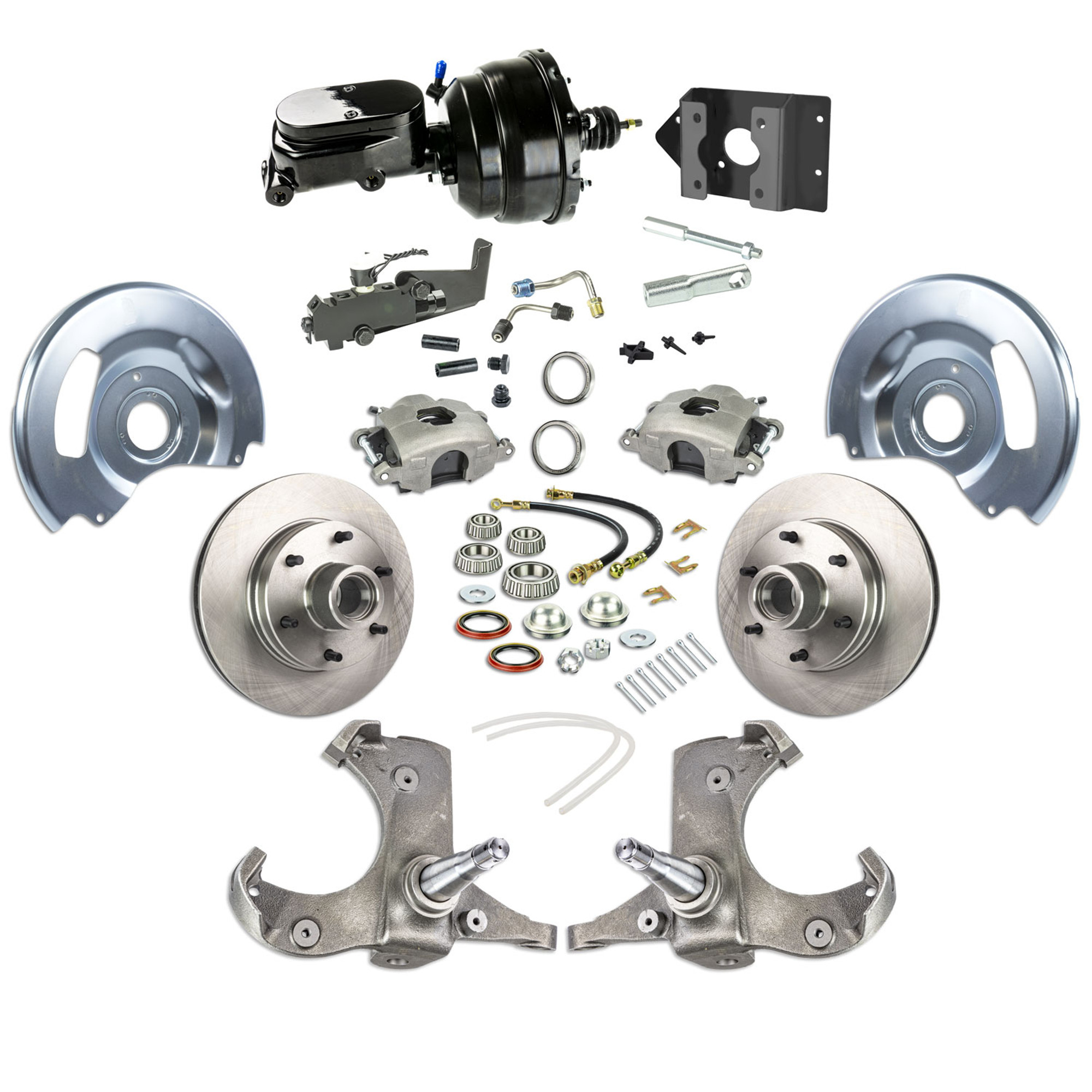 The Right Stuff 1963-1966 Chevrolet/GMC Truck/Suburban, Power Front Disc Brake Kit, Black Upper 6x5.5 Bolt Pattern - (TDC6326Y)